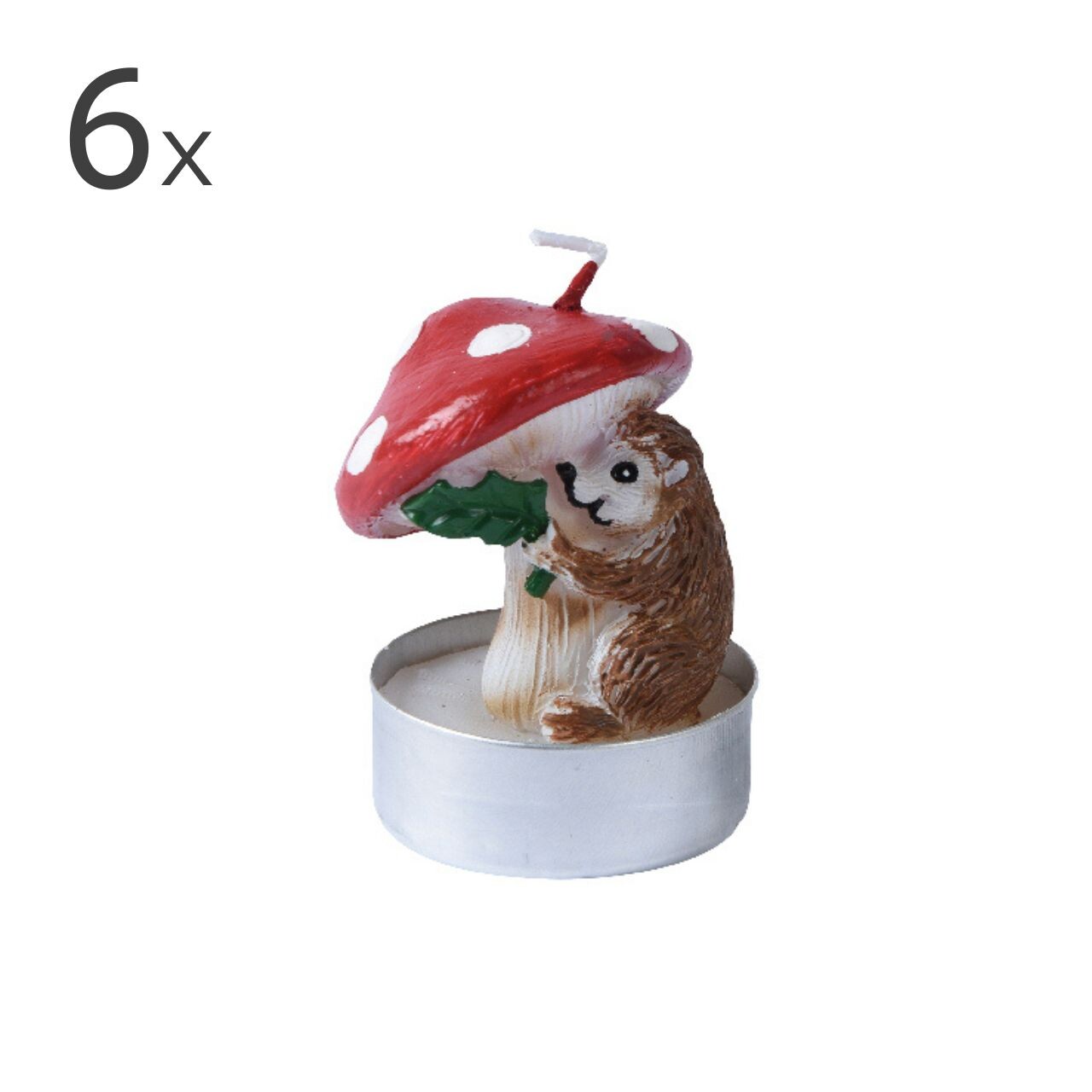 Set 6 lumanari Hedgehog, Decoris, ceara, 3 h, multicolor - imagine 3